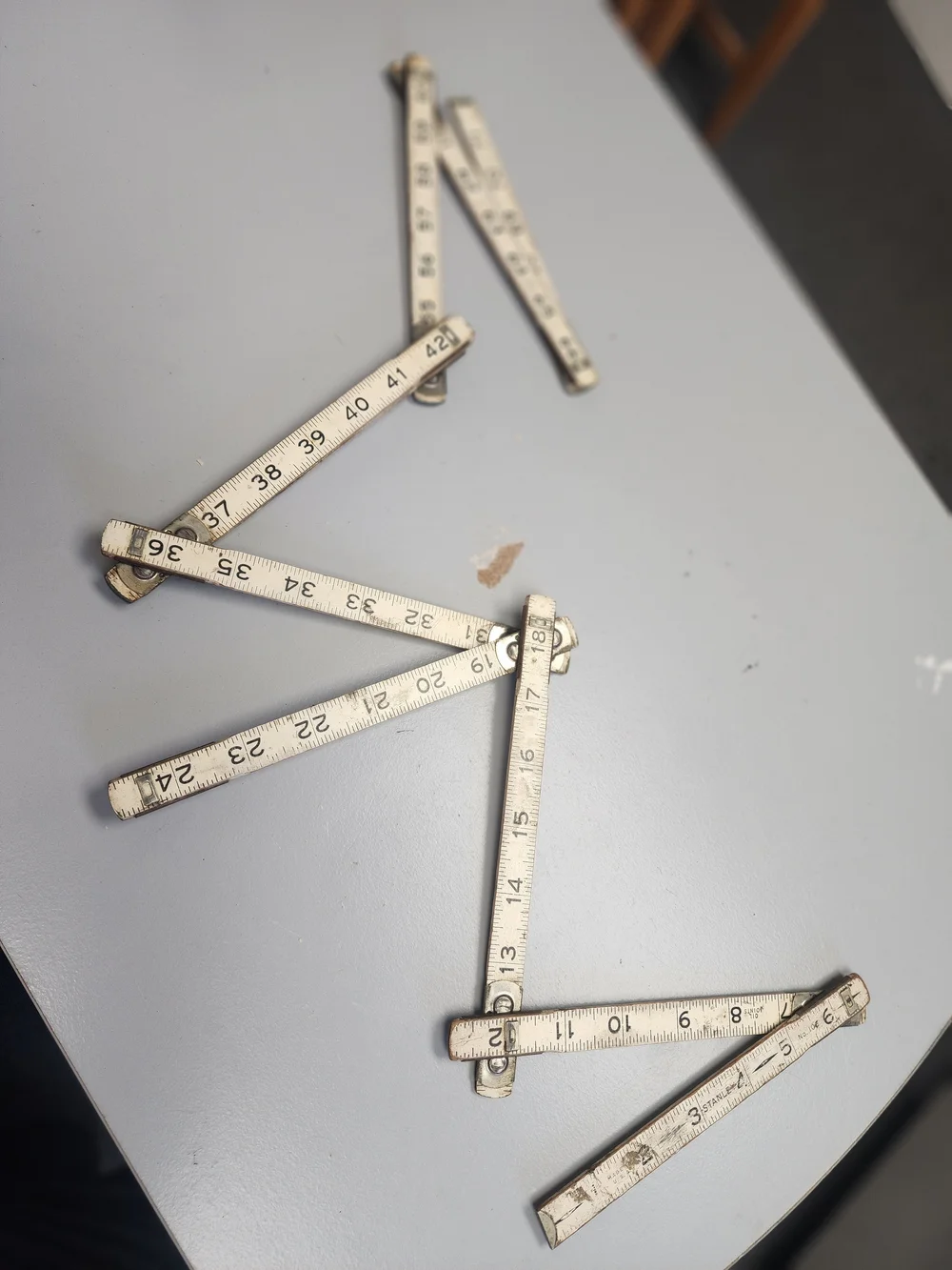 Stanley Folding Wooden Ruler in Cream and Brown - Picture 7 of 12
